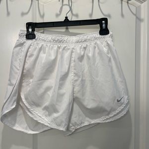 White Nike Dry-fit Temp Track short